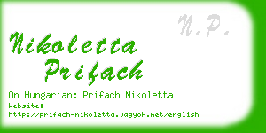 nikoletta prifach business card